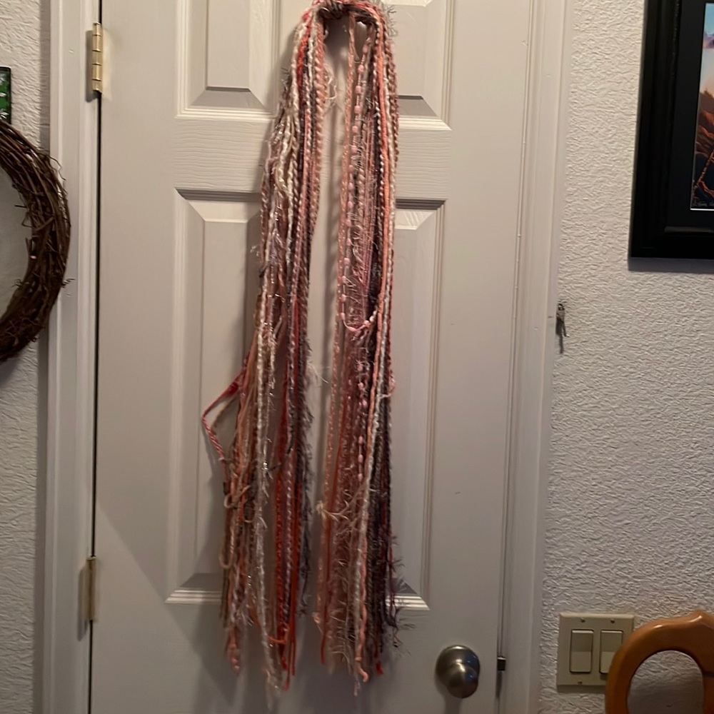 Peach scarf. Fun!